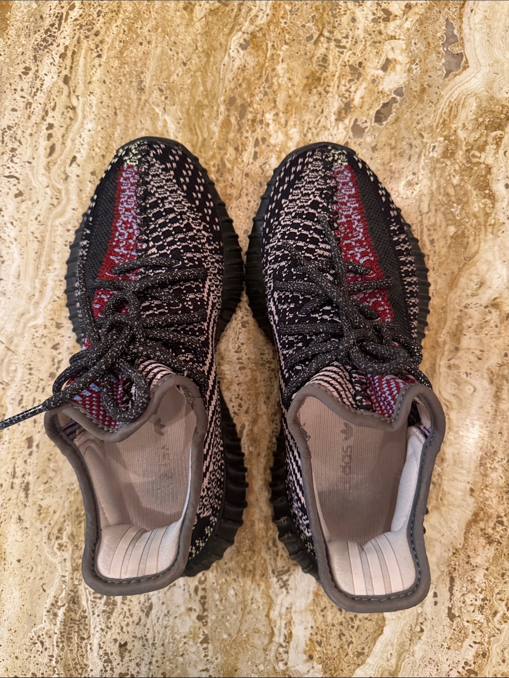 Adidas Yeezy Boost Unisex's Black and Burgundy Athletic Shoes